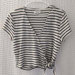 Madewell Striped Wrap Top